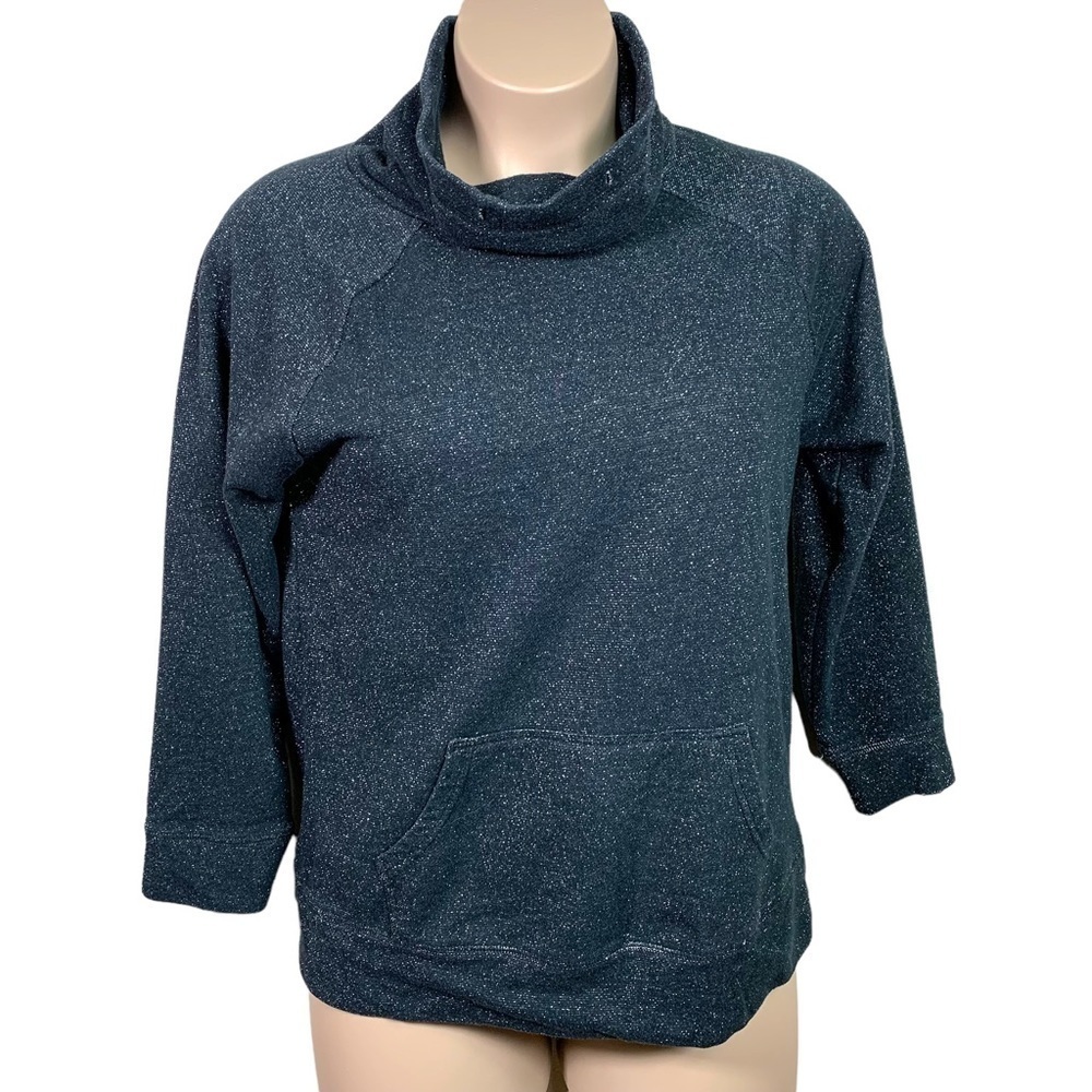 0x CJ Banks Grey Silver Cowl Neck Sweatshirt Sweater Plus 14w